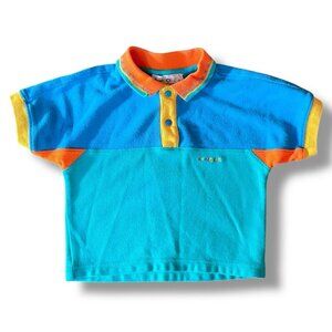 Vintage 90s Gymboree Rainbow Tag Boys Polo Shirt Small 18 24 Month 2T Colorblock